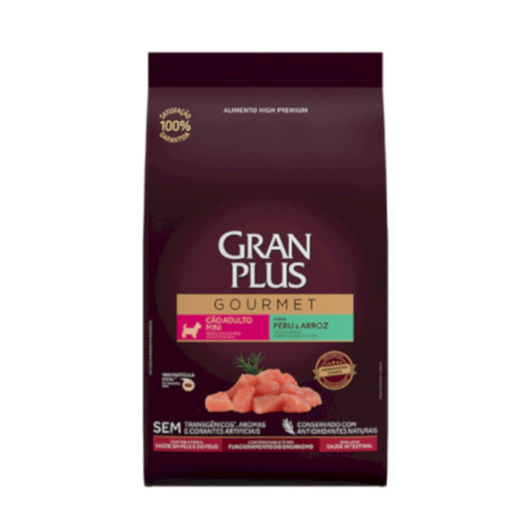 Granplus Gourmet Dog сухой корм для взрослых собак мелких пород, с индейкой и рисом - 3 кг