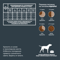 AlphaPet Superpremium сухой полнорационный корм для щенков, беременных и кормящих собак средних пород с говядиной и рисом - 7 кг