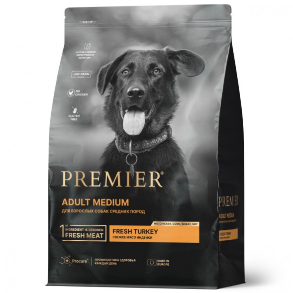 Premier Dog Turkey ADULT Medium (Свежее мясо индейки для собак средний пород) 1 кг