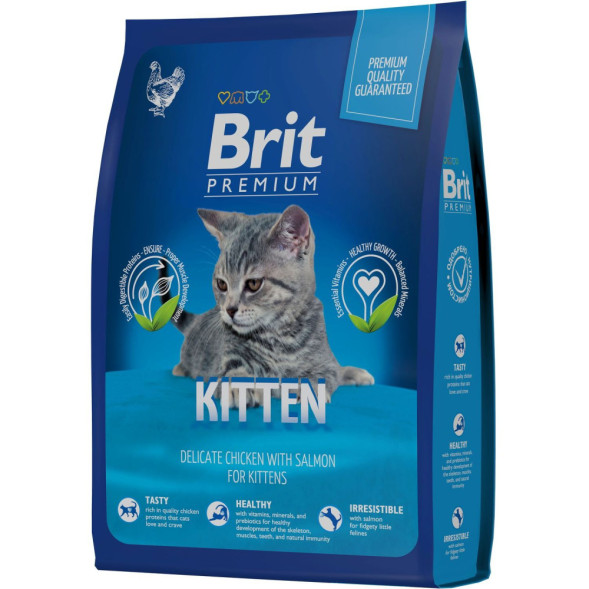 Brit Premium Cat Kitten сухой корм для котят с курицей и лососем - 400 г