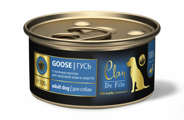 Clan De File влажный корм для взрослых собак с гусем, в консервах - 100 г