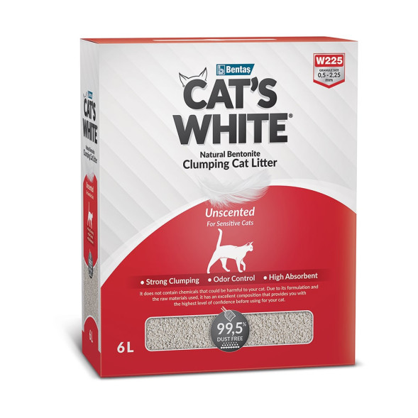 Cats White Box Premium Natural комкующийся наполнитель для кошачьего туалета натуральный без ароматизатора - 6 л