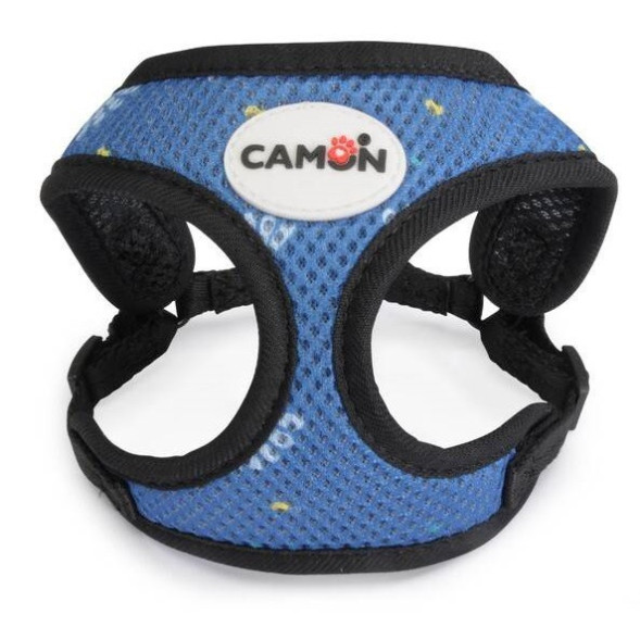 Camon шлейка для собак мелких пород регулируемая с поводком голубая