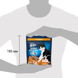 Сухой корм Felix Двойная Вкуснятина для взрослых кошек, с птицей 200г