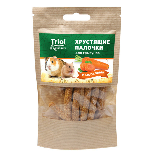 Тriol Standard лакомство хрустящие палочки для грызунов с морковью - 30 г