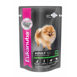 Влажный корм Eukanuba Adult Dog для собак с говядиной в соусе в паучах - 100 г х 24 шт