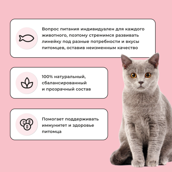 BOWL WOW сухой натуральный полнорационный корм для взрослых кошек с индейкой и яблоком - 8 кг