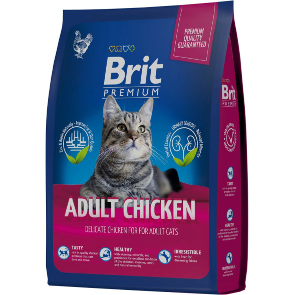 Brit Premium Cat Adult сухой корм для взрослых кошек с курицей - 400 г