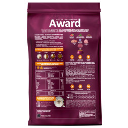 AWARD Hairball &amp;amp; Indoor сухой корм для взрослых кошек, для выведения шерсти, с уткой, индейкой, зеленой чечевицей и юккой Шидигера - 1,5 кг