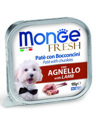 Monge Dog Fresh влажный корм для взрослых собак с ягненком в ламистере 100 г (32 шт в уп)