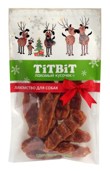 Titbit Новогодняя коллекция лакомство для собак Дольки из индейки - 70 г