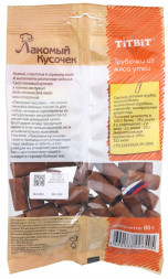 TiTBiT Лакомый кусочек лакомство для собак трубочки из мяса утки - 80 г